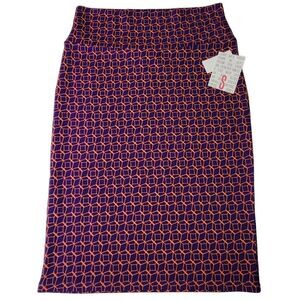 LuLaRoe Cassie Purple Skirt Stretch Geometric Print Tube Pencil NEW Women Size S